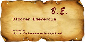Blocher Emerencia névjegykártya